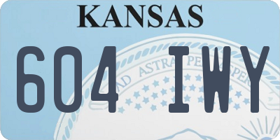 KS license plate 604IWY