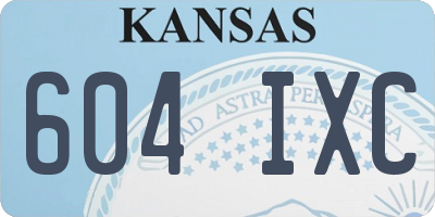 KS license plate 604IXC