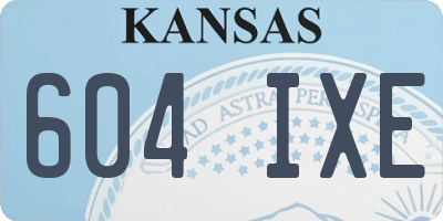 KS license plate 604IXE