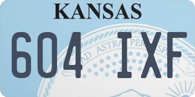 KS license plate 604IXF