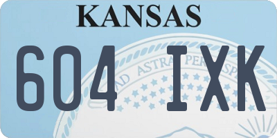 KS license plate 604IXK