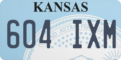 KS license plate 604IXM