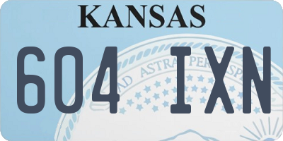 KS license plate 604IXN