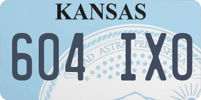 KS license plate 604IXO