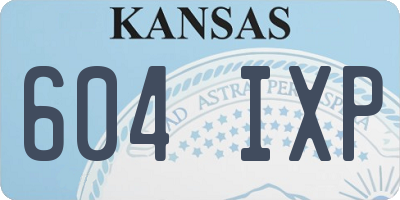 KS license plate 604IXP