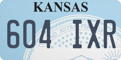 KS license plate 604IXR