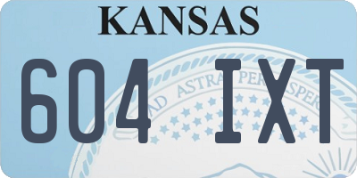 KS license plate 604IXT