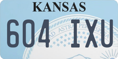 KS license plate 604IXU