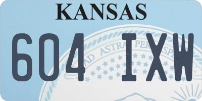 KS license plate 604IXW