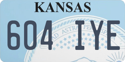 KS license plate 604IYE