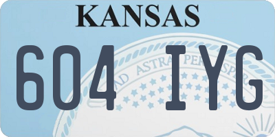 KS license plate 604IYG