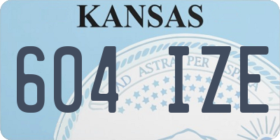 KS license plate 604IZE