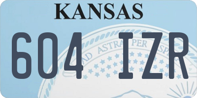 KS license plate 604IZR
