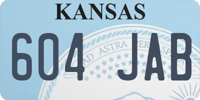 KS license plate 604JAB