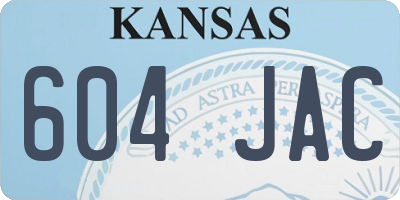 KS license plate 604JAC