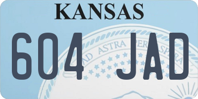 KS license plate 604JAD