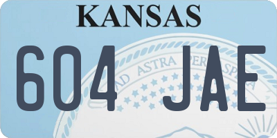 KS license plate 604JAE