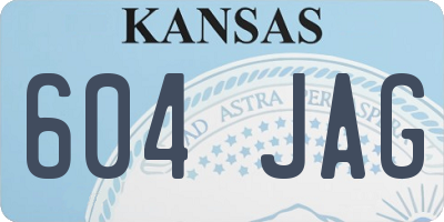 KS license plate 604JAG