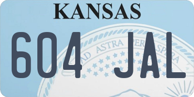 KS license plate 604JAL