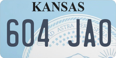 KS license plate 604JAO
