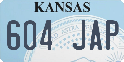 KS license plate 604JAP