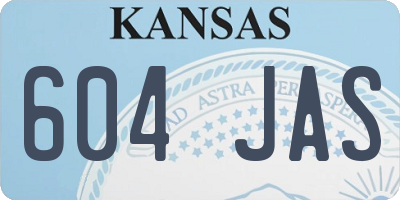 KS license plate 604JAS