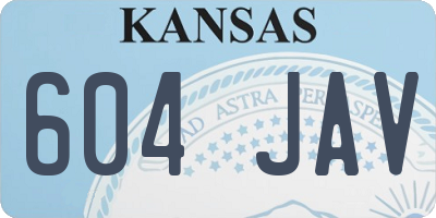 KS license plate 604JAV