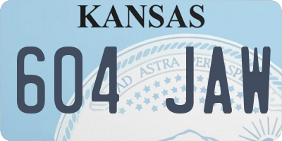 KS license plate 604JAW