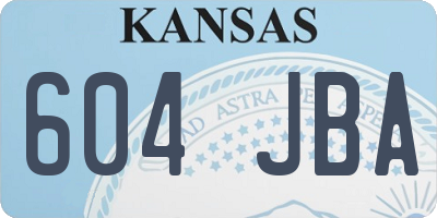 KS license plate 604JBA