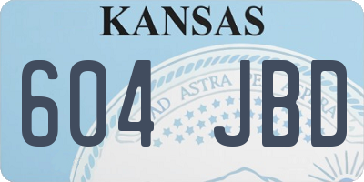 KS license plate 604JBD