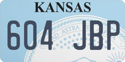 KS license plate 604JBP