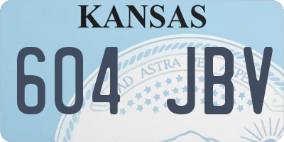 KS license plate 604JBV