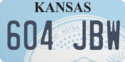 KS license plate 604JBW