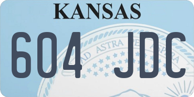 KS license plate 604JDC