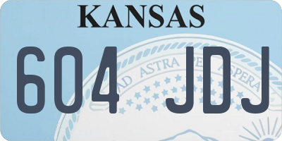 KS license plate 604JDJ