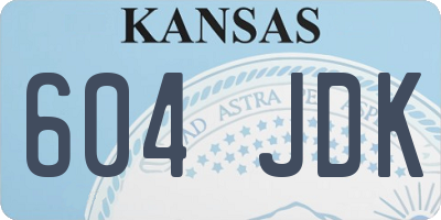 KS license plate 604JDK