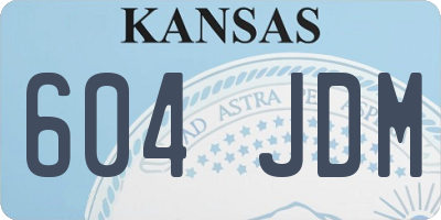 KS license plate 604JDM