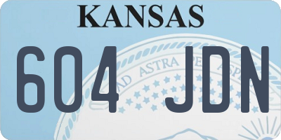 KS license plate 604JDN