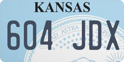 KS license plate 604JDX