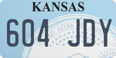KS license plate 604JDY