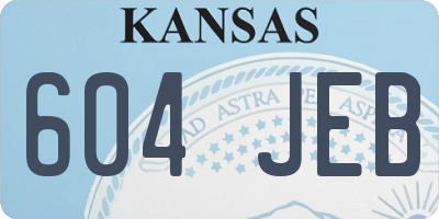 KS license plate 604JEB