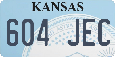 KS license plate 604JEC