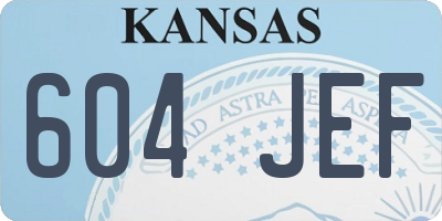 KS license plate 604JEF