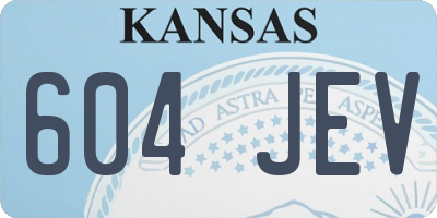 KS license plate 604JEV