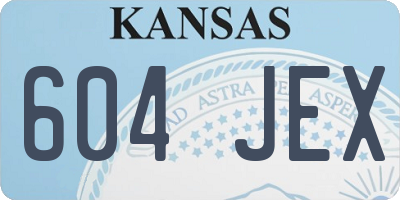 KS license plate 604JEX