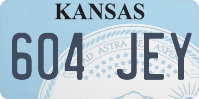 KS license plate 604JEY