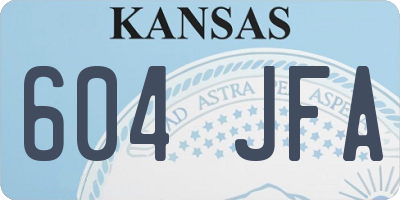 KS license plate 604JFA