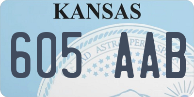 KS license plate 605AAB