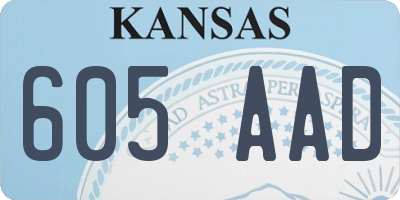 KS license plate 605AAD