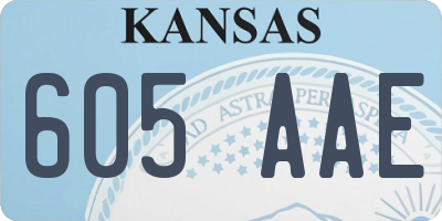 KS license plate 605AAE